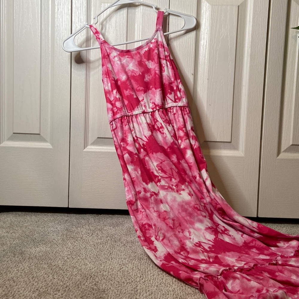 Justice pink tie-dye long dress
